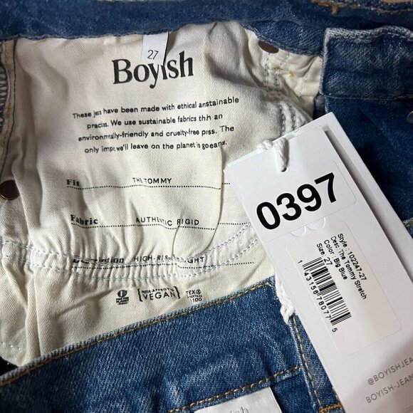 Boyish TheTOMMY Stretch Jeans Sz 27 Highrise Straight in BIG BLUE - Picture 7 of 10